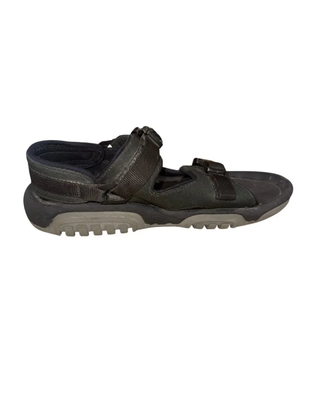 Orvis Mens Outdoor Trail Hiking Sport Water Sandals 13 Black Hook Loop Straps